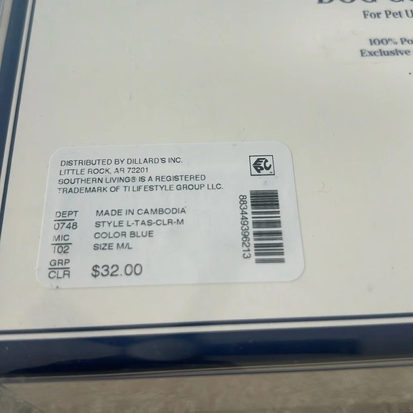 Southern Living Vegan-Leather Dog Collar Teal-Blue w/ Tassel Gold HW NWT - Picture 6 of 14